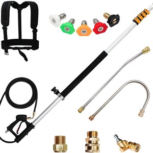 Bison 24Ft Extendable Rod 5 Section Aluminum Alloy High <b>Pressure</b> <b>Sprayer</b> Nozzle Kit For Car Washing - Product Image 4