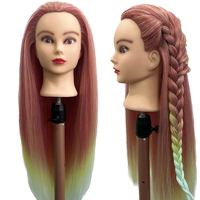 Tête de mannequin pour la formation en coiffure, cheveux synthétiques doux et lisses à 100%, têtes de mannequin pour la formation en coiffure, mannequins blonds pour les coiffures