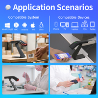 Lector de Códigos QR Xincode, Escáner de Códigos de Barras Portátil, Lector de Códigos QR, Escáner de Códigos de Barras 1D y 2D Inalámbrico para Supermercados