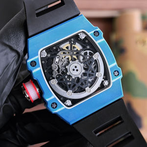 Nuevo Reloj de Pulsera de Lujo para Hombre 2026, Azul Vibrante, de Alta Gama, con Caja Esqueleto, Mecánico Automático, Correa de Goma Negra Ventilada - Product Image 5