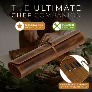 Estuche Portátil de Cuero Duradero ZY para Cuchillos de Chef, con 4 Ranuras, para Herramientas Culinarias, de Lujo, para Regalo - Product Image 3