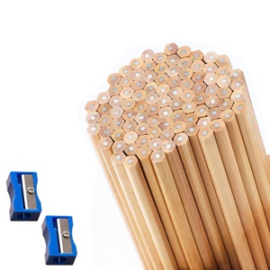 Juego de Lápices Hexagonales de Madera Natural HB para Estudiantes, Uso Escolar, Lápices Estándar con Mina Negra y Borrador - Product Image 1