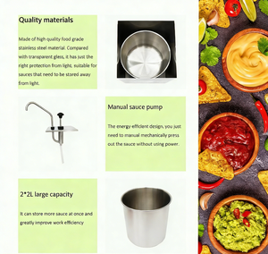 Dispensador de Salsas de Acero Inoxidable, Bomba Comercial de 2*2L para Condimentos - Product Image 4