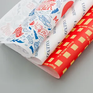 Lebensmittels ichere Burger-Käse verpackung 40g Lebensmittel verpackung weißes fett dichtes Sandwich papier mit Logo