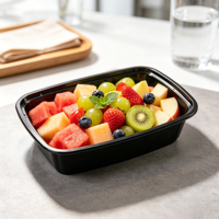 Boîte alimentaire rectangulaire jetable de 750 ml de qualité alimentaire à prix d'usine, idéale pour la préparation de repas à emporter en restaurant, avec couvercle