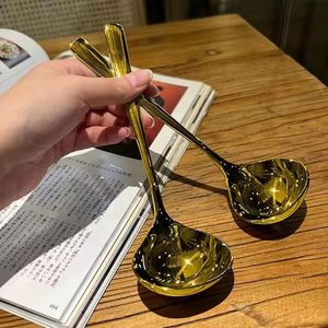 Cuillère à soupe et à bouillie en acier inoxydable 304 poli miroir, grande taille, avec long manche, pour cuisine et assaisonnement – Offre Spéciale - Product Image 3