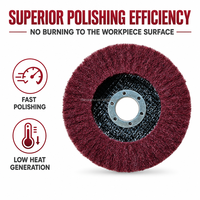 Disque de polissage à lamelles non tissées de 4,5 pouces (115 mm) en fibre de nylon pour meuleuse d'angle, pour le polissage du métal et de l'acier inoxydable