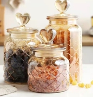 Pot de conservation en verre transparent de haute qualité pour chocolat, biscuits, bonbons, thé, grains de café, fruits secs - 650 ml/950 ml/1350 ml, bouteille scellée