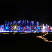 Fuente Comercial Programable de Gran Escala con Música, Luces, Sombras y Espectáculo de Agua, Luces Láser RGB, Acero Inoxidable