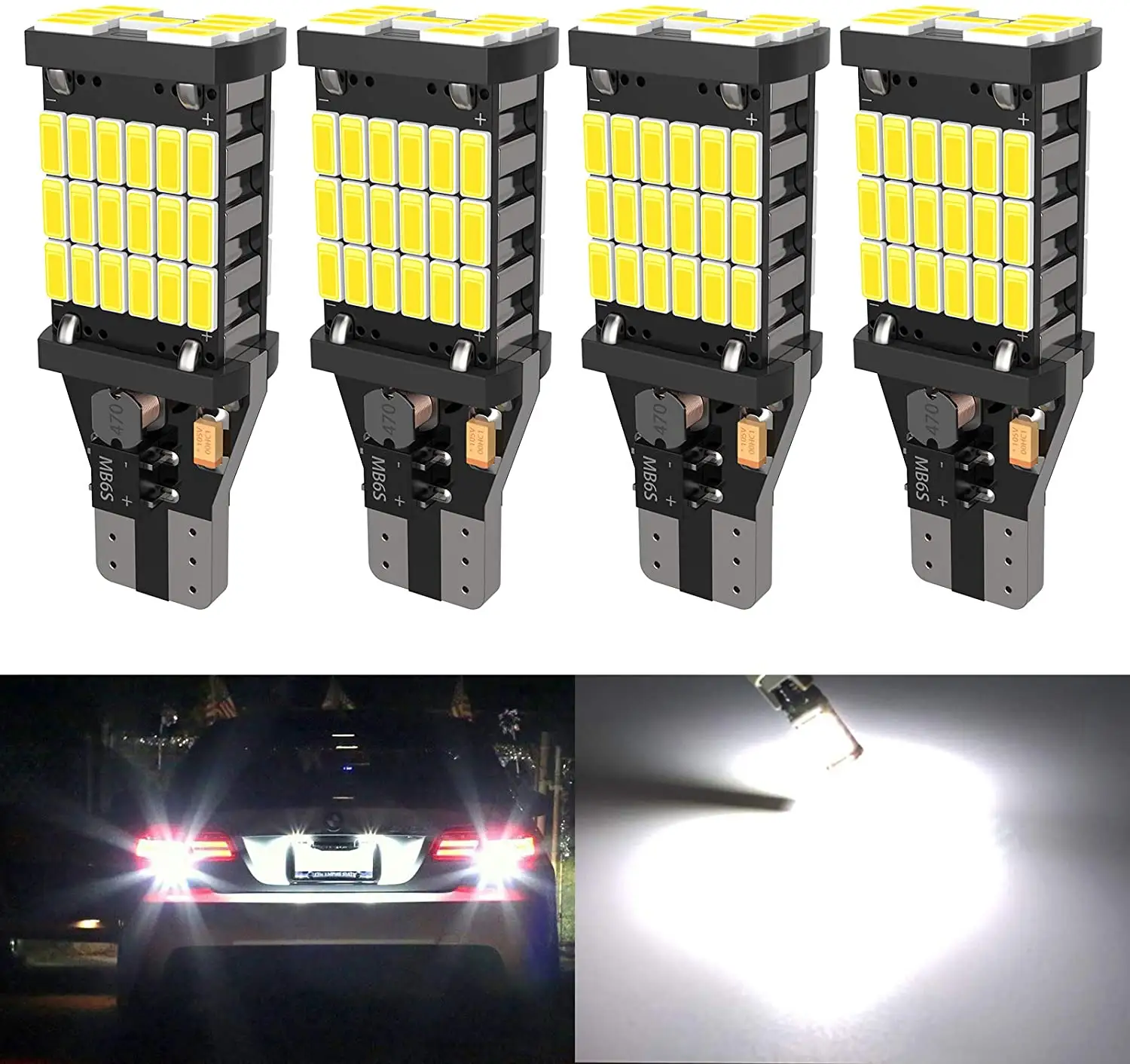 Waterproof T15 W16W 921 912 906 4014 Car Led Bulbs Canbus LED Reverse Lights