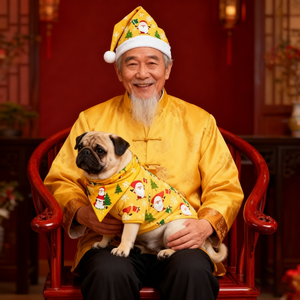 Conjunto de Collar y Correa de Invierno de Poliéster con Diseño Navideño para Mascotas, Personalizado para Perros Teddy, <span class=keywords><strong>Bichón</strong></span>, Pomerania y Gatos - Product Image 3