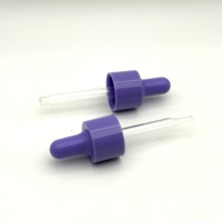 Bouchon compte-gouttes en plastique lisse violet 20 mm 20/410 pour flacon de sérum cosmétique et huile essentielle