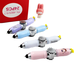 Bolígrafo Multifunción Personalizado <span class=keywords><strong>OKASA</strong></span> con Luz, Spinner Antiestrés, Regalo Promocional, Metal Resistente, Punta de 1.0mm, Negro/Azul - Product Image 1