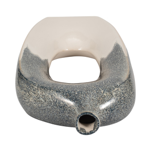 Vaso in Ceramica Curvo con Ritagli, Design Bicolore per Arredamento Soggiorno, Camera da Letto, Ufficio - Product Image 6