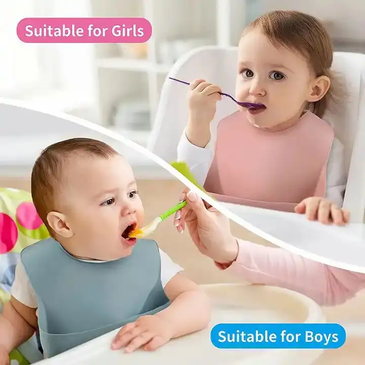 wholesale Custom factory direct BPA free good price silicone baby bib set Low price colorful waterproof bib