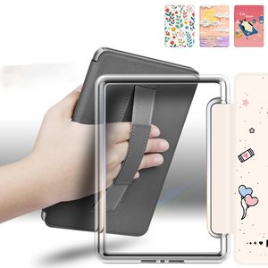 Funda Personalizada con Correa <span class=keywords><strong>de</strong></span> Mano, Parte Trasera <span class=keywords><strong>de</strong></span> Acrílico Transparente y Cubierta <span class=keywords><strong>de</strong></span> Cuero PU para EReader Kindle KPW 6 5 4 Oasis 2/3 - Product Image 2