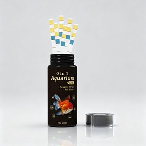 100 bandelettes <span class=keywords><strong>de</strong></span> test <span class=keywords><strong>d</strong></span>'aquarium 6-en-1 par bouteille pour eau douce et eau salée, kit <span class=keywords><strong>de</strong></span> test <span class=keywords><strong>d</strong></span>'eau pour aquarium, OEM disponible - Product Image 1