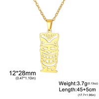 Collier Totem Tiki Myshape, Masque des Peuples Indigènes, Culture Tribale, Pendentif Géométrique, Bijoux en Acier Inoxydable