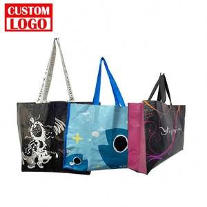 Sac de shopping promotionnel en tissu tissé laminé personnalisé avec logo imprimé, imperméable, pour le sport, en PP, en vente chaude - Product Image 1