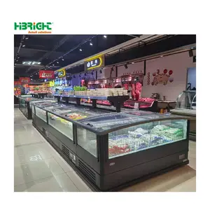 Commercial Supermarket 650W Frozen Product Display Deep Cold Island Fridge