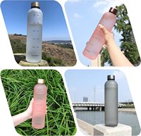 Bouteille d'eau en plastique Chic personnalisée de 1000ml pour étudiants Cadeau promotionnel portable pour le camping Gourde d'eau à boire directe Nice