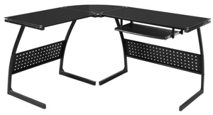 Thương mại chuyển đổi hình chữ L Kính hàng đầu Bàn máy tính đồ nội thất thoải mái và phong cách - Product Image 4