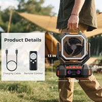 Kipas Camping USB Pengisian Daya LED dengan Remote Control dan Daya 40000mAh yang Dapat Diisi Ulang