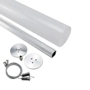 Tube d'angle lumineux LED en Aluminium, de forme ronde et 360 degrés, 20mm de diamètre, 80mm/360 degrés