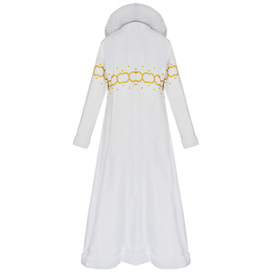 Disfraz de Nico Robin, abrigo con adornos de piel, vestido morado, disfraz de Halloween, traje de juego de rol de anime - Product Image 5