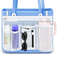 Organisateur de sac en maille blanche, porte-téléphone et porte-gobelet pour accessoires de sac, insert organisateur et pochette de séparation pour sac de plage