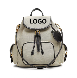 Zaino personalizzato alla moda Mini zaino in cotone da <span class=keywords><strong>donna</strong></span> autunno e inverno borsetta in tinta con design retrò piccolo zaino da <span class=keywords><strong>donna</strong></span> - Product Image 1