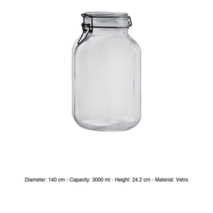 Pot en verre Fido, 3 L, Ø 14 cm, H 24 cm, avec couvercle hermétique, Bormioli Rocco - Product Image 3