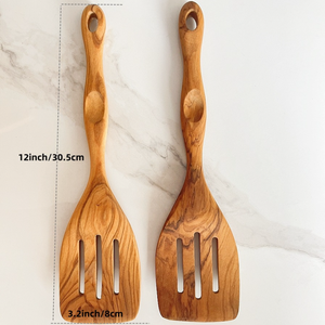 أدوات مائدة وملعقة وملعقة منزلية من خشب الزيتون الصلب للمطبخ وغرفة الطعام - Product Image 3