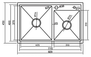 Évier de cuisine double en acier inoxydable Vietnam Equal, design moderne, sans robinet, installation sous plan, encastrable - Product Image 4