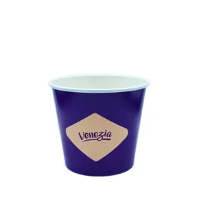 Custom Biodegradable Logo Printing Print Tube Ice Cream Paper Cup with for Ice Cream