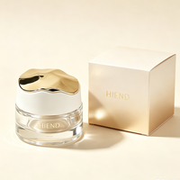 Pot cosmétique en verre ambré de luxe 30/50g à paroi épaisse, avec couvercle doré liquide à motif vague irrégulière, pour crème visage et crème contour des yeux