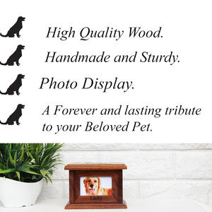 Оптовая продажа, персонализированные деревянные шкатулки для домашних животных, похоронная урна из дерева с фото для собак и кошек - Product Image 3