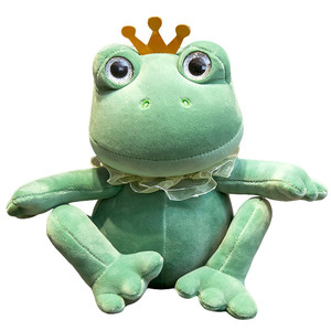 Peluche <span class=keywords><strong>Grenouille</strong></span> Princesse Personnalisée OEM ODM, Logo, Taille et Couleur Personnalisables, <span class=keywords><strong>Grenouille</strong></span> en Peluche avec Couronne Dorée et Dentelle, Mascotte pour Cadeau Promotionnel de Mariage - Product Image 2