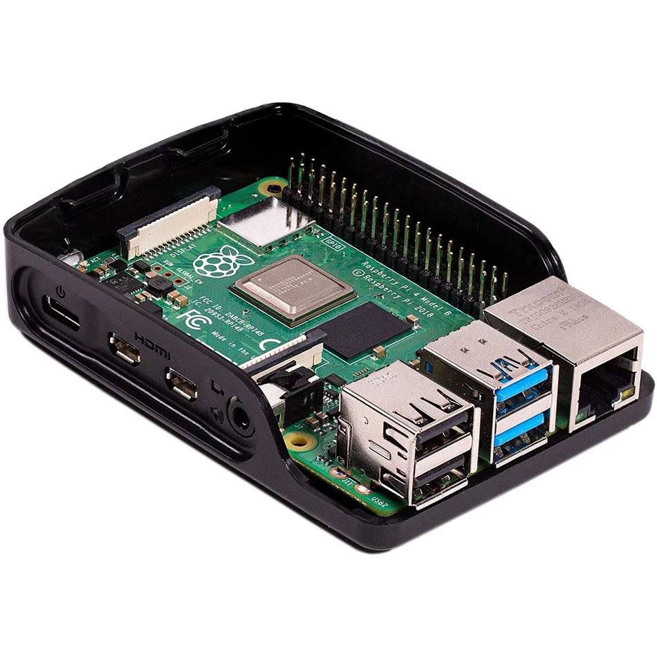 Raspberry Pi 4 Case - ABS White & Red Black Shell
