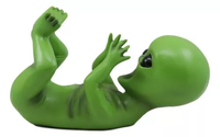 Support de Bouteille de Vin en Résine Alien Extraterrestre OVNI Colonie Spatiale Verte, Figurine Alien Personnalisée, Vente en Gros
