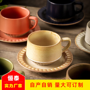 Tasse à café en céramique vintage moderne Tasse de luxe à sens élevé avec tasse et soucoupe exquises Costume Niche Personal Design Style - Product Image 3
