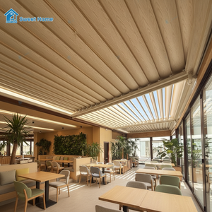 Pergola en aluminium haut de gamme Sweet Home, toit à lames motorisées, <span class=keywords><strong>abri</strong></span> de <span class=keywords><strong>jardin</strong></span> résistant aux intempéries <span class=keywords><strong>pour</strong></span> villa - Product Image 1
