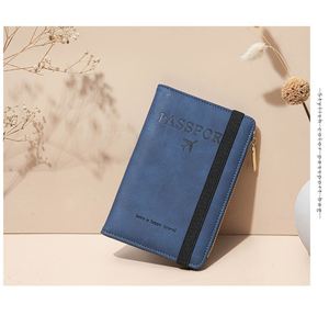 Práctico Porta Tarjetas y Pasaportes de Cuero PU Antimagnético con Cierre, Protector de Boletos - Product Image 2