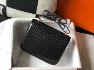 Bolso de Hombro Compacto de Moda para Dama, Marca H, de Cuero Genuino de Alta Gama con Patrón de Cocodrilo, Cierre de Algodón, Caja de Regalo - Product Image 3