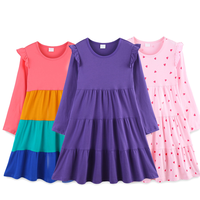 Robe longue Nouveaux styles à la mode pour le printemps et l'automne Robe pour filles solides Robes de princesse personnalisables à manches longues pour filles