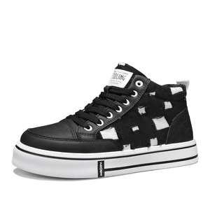Chaussures de skate montantes en toile perforée pour hommes, résistantes à l'usure, style coréen, baskets tendance - Product Image 2