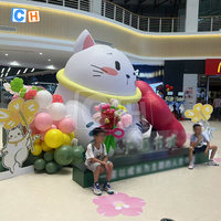 Décoration gonflable de grand chat de style de dessin animé de CH, ballon gonflable mignon de mascotte de chat chanceux à vendre