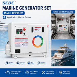 Groupe électrogène marin silencieux SCDC CCFJ6JW à aspiration naturelle 6 kW 6 kVA, idéal pour yachts et équipements - Product Image 1