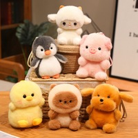 Jolies peluches en forme de cochon, mouton, canard, pingouin, animaux en peluche en vrac, mini porte-clés en peluche, porte-clés d'animaux personnalisés