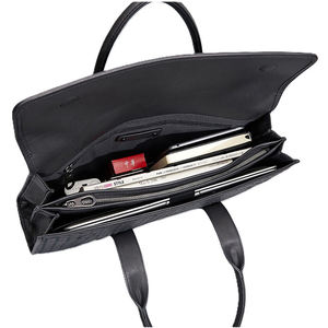 Herren Schwarze Geflochtene Echtleder-Laptoptasche Rindsleder-Handtasche Alltägliche Geschäftsleute-Aktentasche Computertasche für Männer - Product Image 3